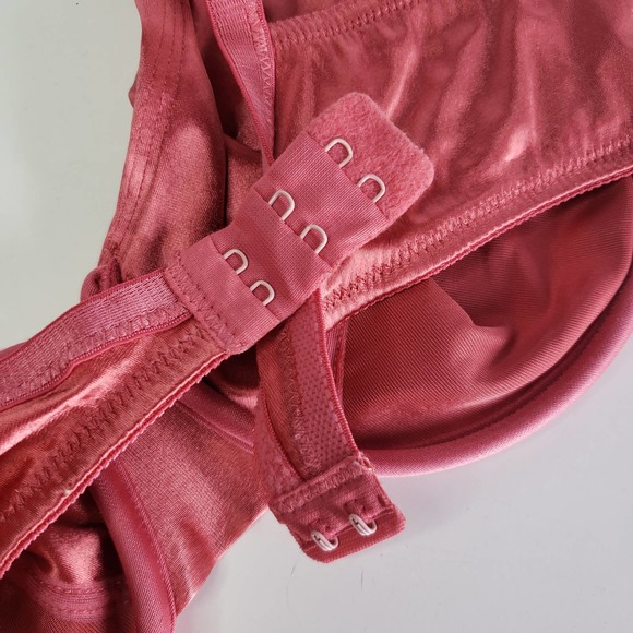 Vintage 90s Victoria's Secret Second Skin Satin Bra 38C Rose Pink Underwire 95 - Picture 5 of 9